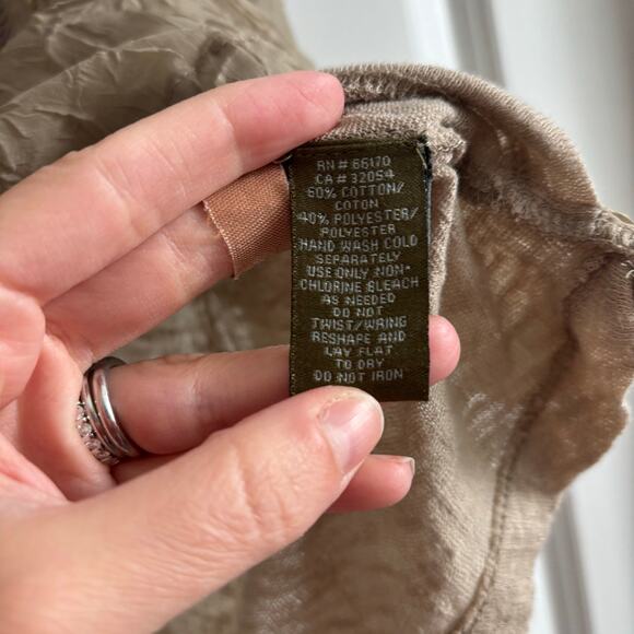 Fei Anthropologie Sheer Sequin Tie Top Sz M Taupe Boho Fairy Whimsigoth 90s Y2K - Picture 5 of 10